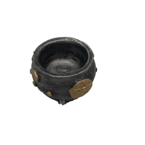 Incensário Caldeirão Triluna em Resina Preto - Porta Incenso Decorativo Místico Wicca
