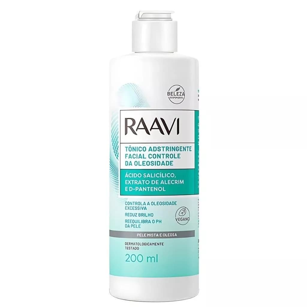 Tônico Adstringente Facial Controle da Oleosidade Raavi 200ml