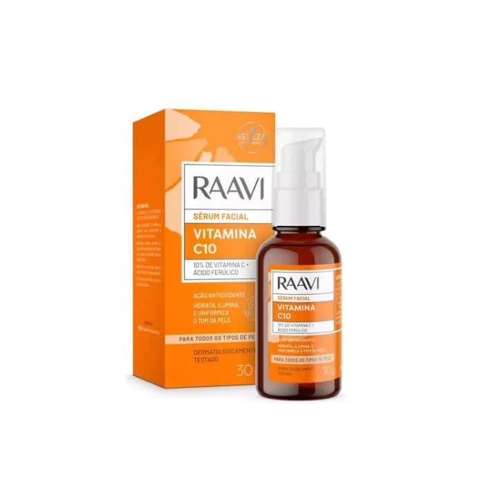 Sérum Facial Vitamina C10 Raavi 30g -  Hidrata Pele, Antioxidante