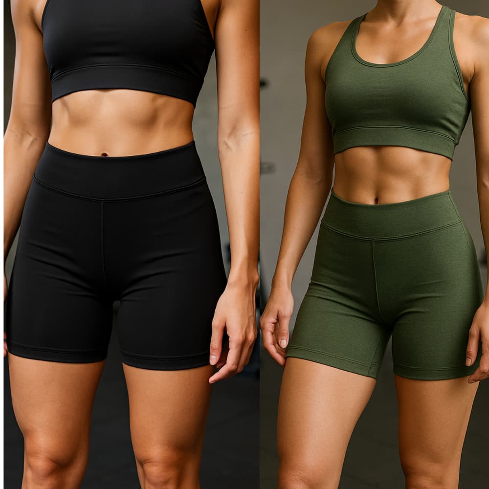 Kit com  2 Shorts  Suplex Feminino P ao G2| Cós Alto Confortável| Tecido Encorpado Ideal para Academi e dia
