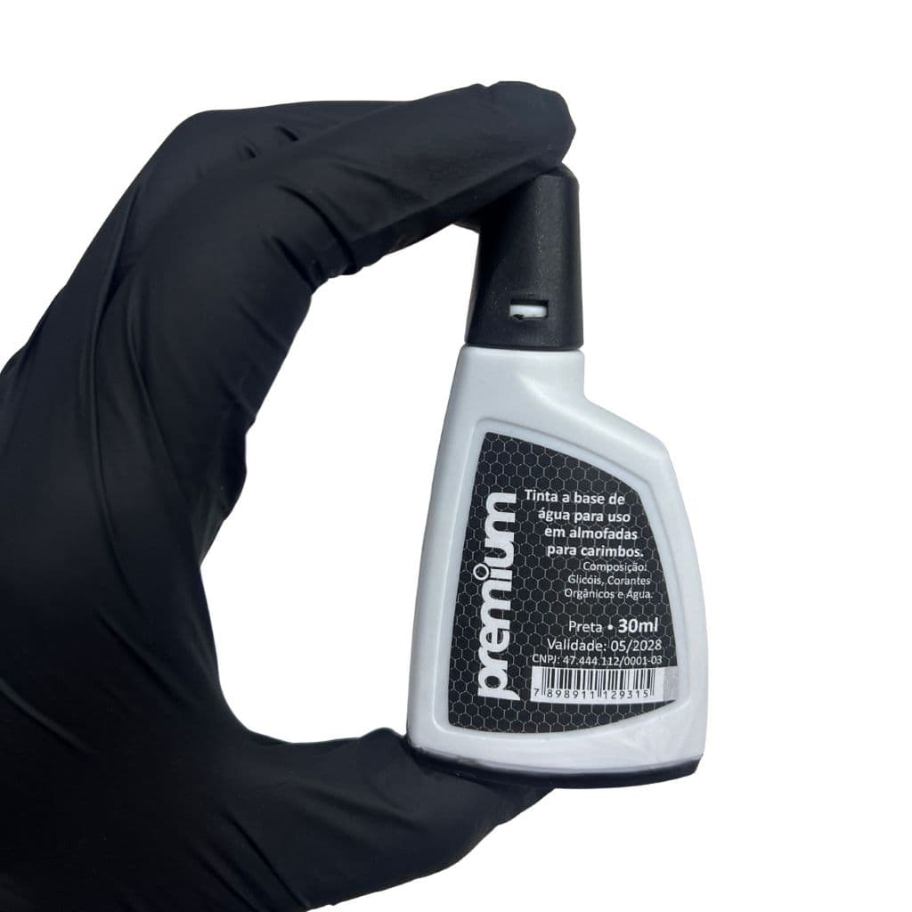 TINTA PRETA DE CARIMBO 30ML PREMIUM P/ CARIMBO AUTOMATICO OU ALMOFADA , USE NO DIA A DIA, ESCRITORIO