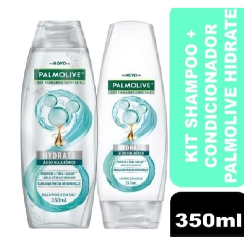 Kit Palmolive Shampoo + Condicionador Sos Cuidados Especiais Hydrate Hialurônico 350ml