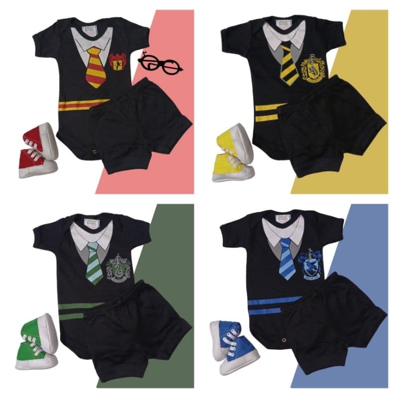 Body Bebê Harry Potter HP Fantasia Mesversário Ítens Opcionais