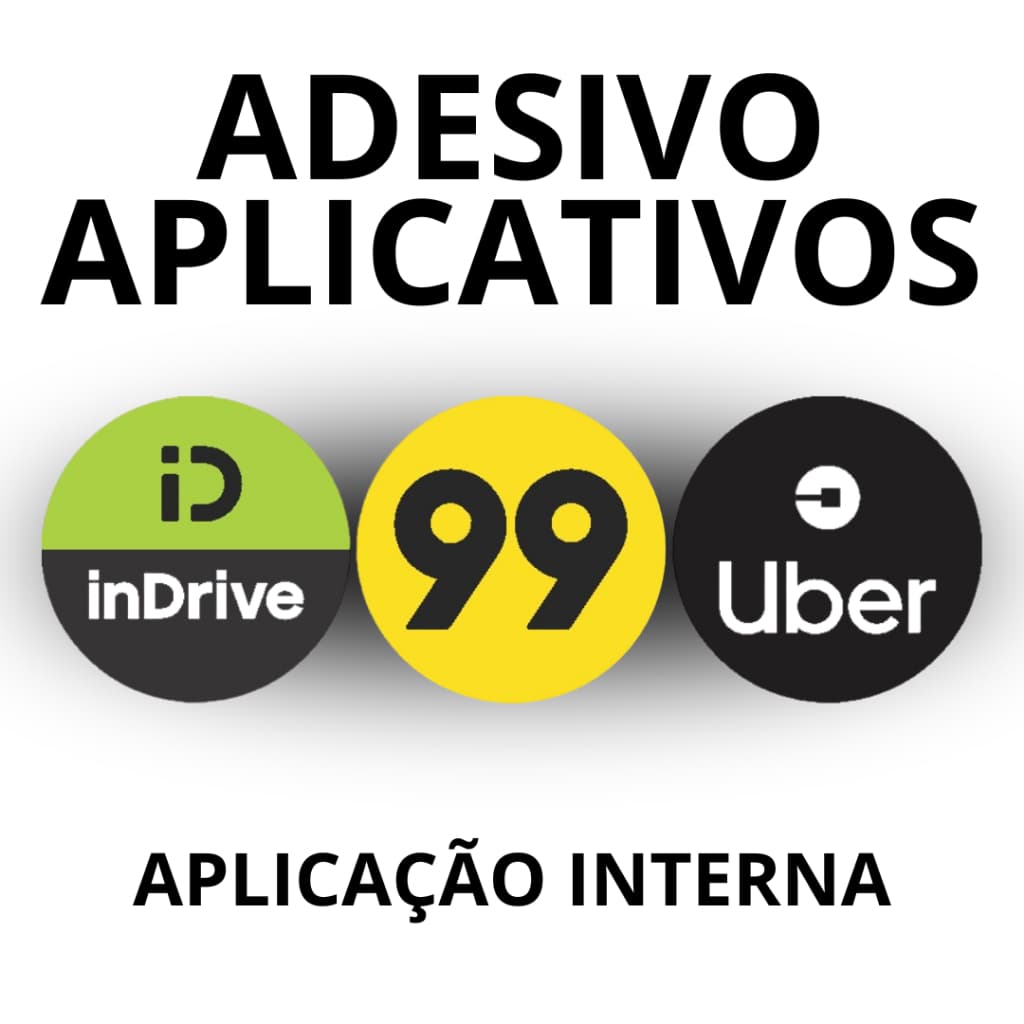 Adesivo Interno Motorista de Aplicativo Uber InDrive 99 Carro Moto