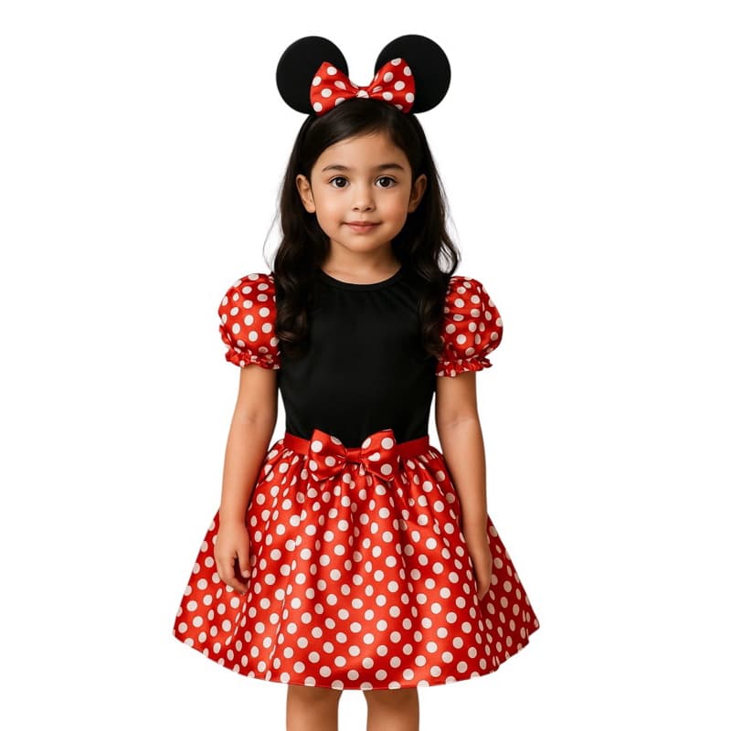 Fantasia Infantil Ratinha Minnie c/ Tiara inspiração