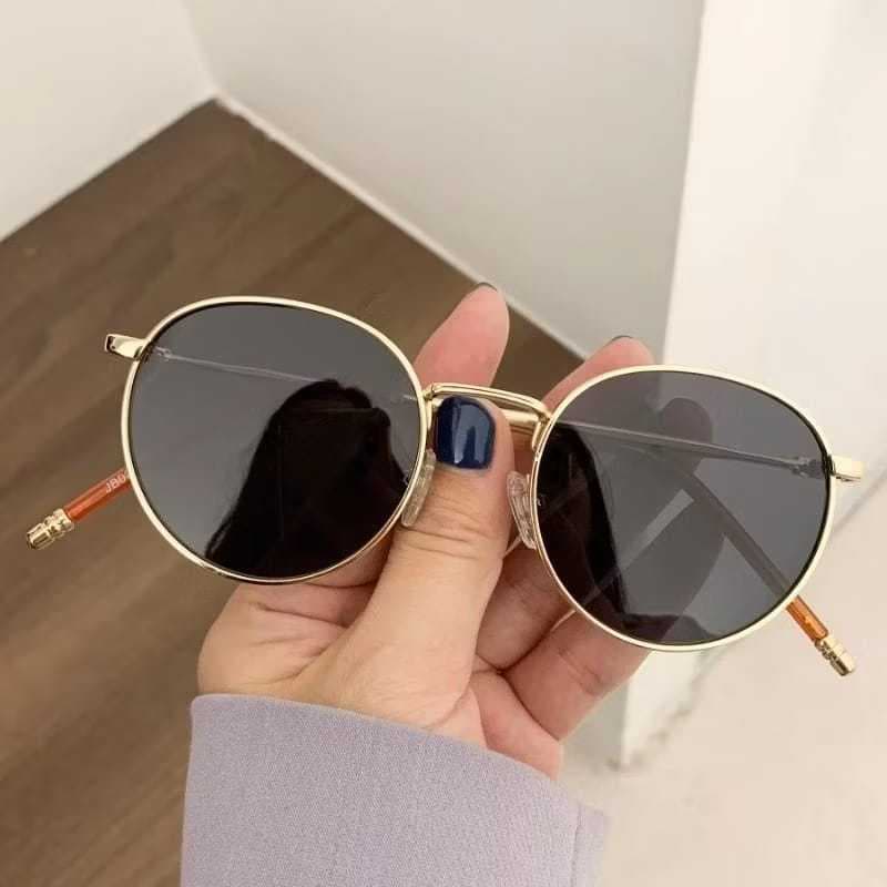 Óculos De Sol Feminino Mulheres Moldura Metálica Redondos Inspire Estilo Retro Moda Unissex Proteção UV 400