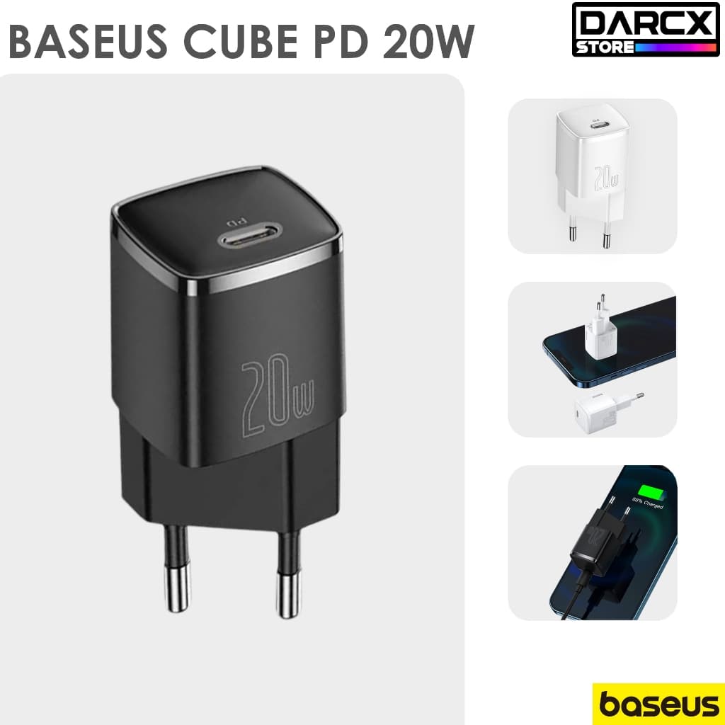 Carregador Rápido Baseus Cube PD 20W Tipo C Bivolt Original iPhone Samsung Android