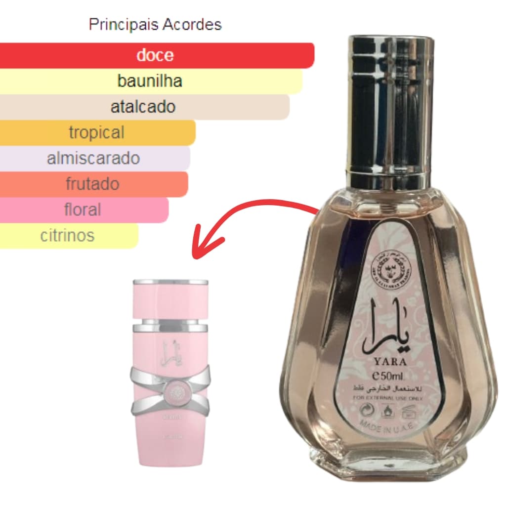 Perfume Árabe Feminino Yara de Lattafa -50ml