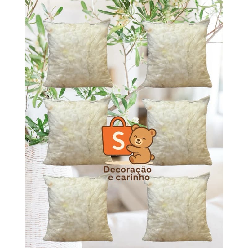 Kit 6 Almofadas 50x50 Flocos de Espuma | Super Conforto | Sofá, Cama e Decoração