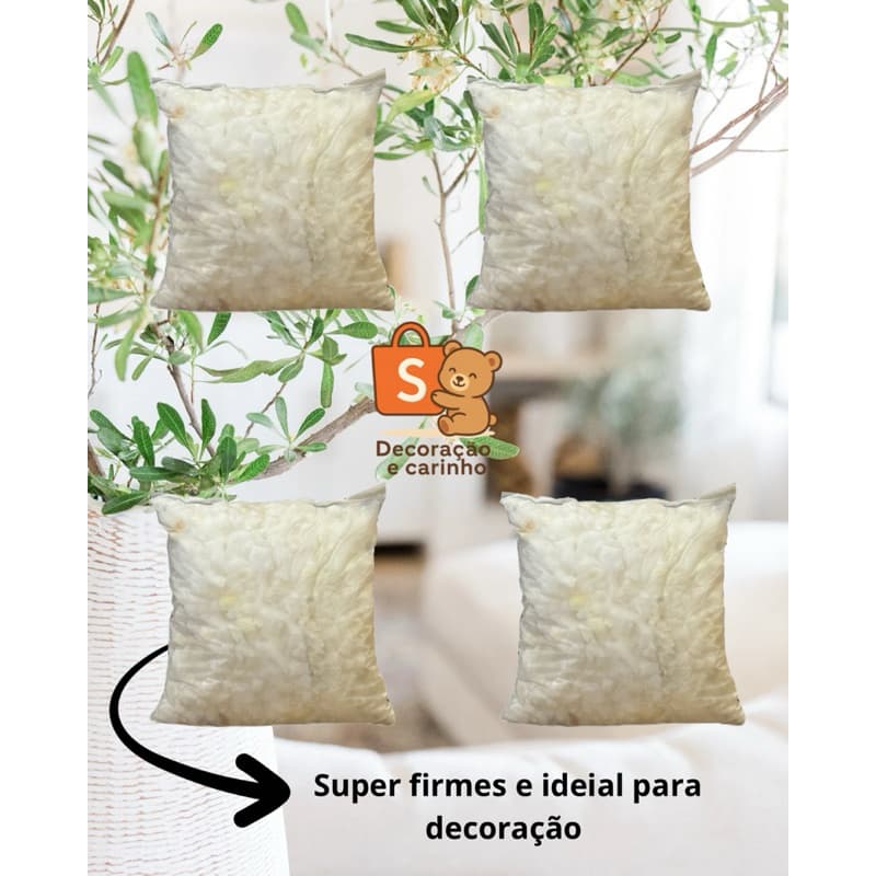 Kit 4 Almofadas 45x45 Espuma Macia Enchimento Conforto Sofá Cama Sala Decorativa