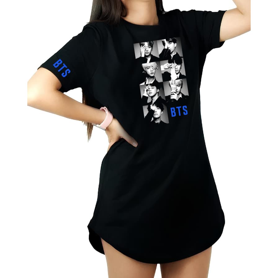 Vestido Camiseta BTS Membros Jin Suga J-hope Rap Monster Jimin V