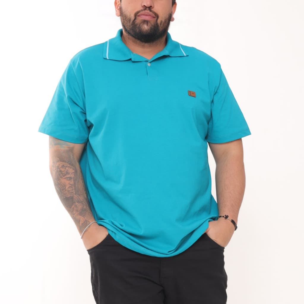 CAMISETA MASCULINA PLUS SIZE GOLA POLO NO ALGODÃO PREMIUM