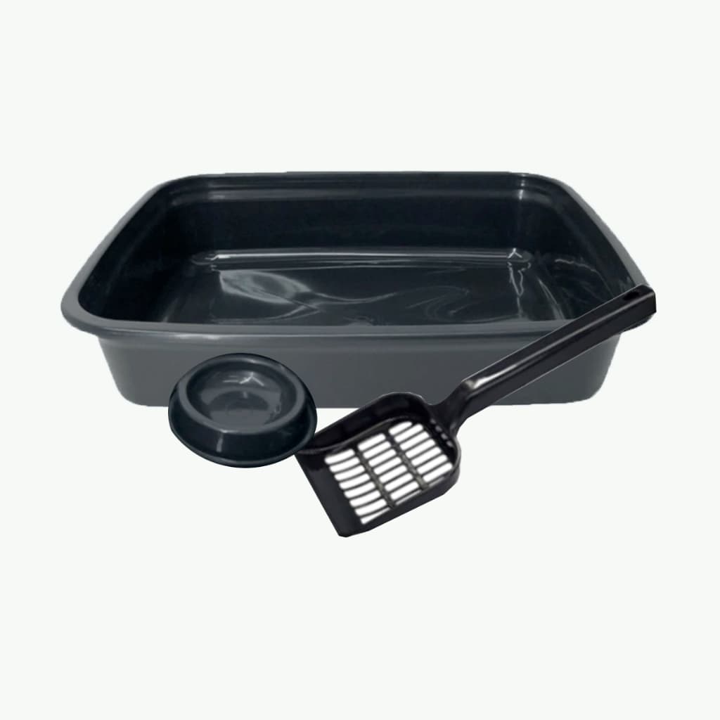 Caixa de Areia 10 Litros Gatos Comedouro ou Bebedouro Pá Média Kit completo de alimentação e diversão