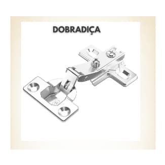 Dobradiça Armário Cozinha Guarda Roupas 26 Mm Curva + Parafusos