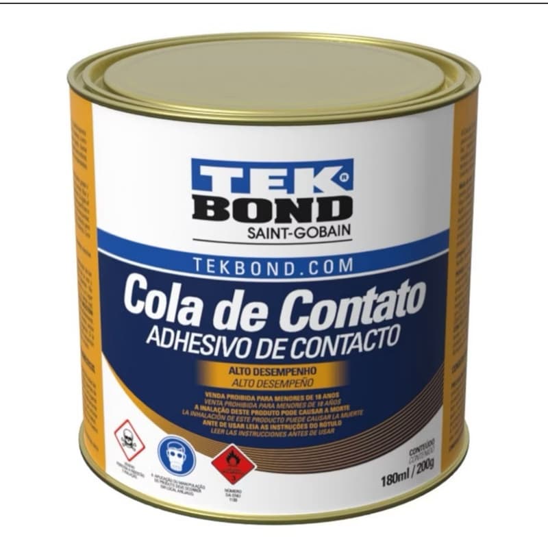 Adesivo Cola de Contato Tekbond 200g Sapateiro Ideal para Couro, MDF, Laminado, Borracha