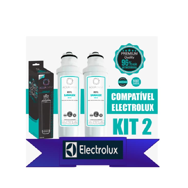 Kit 2 Refil Vela Filtro Purificador Compatível Electrolux PE11X, PE11B, PA21G, PA26G, PA31G, PC41B