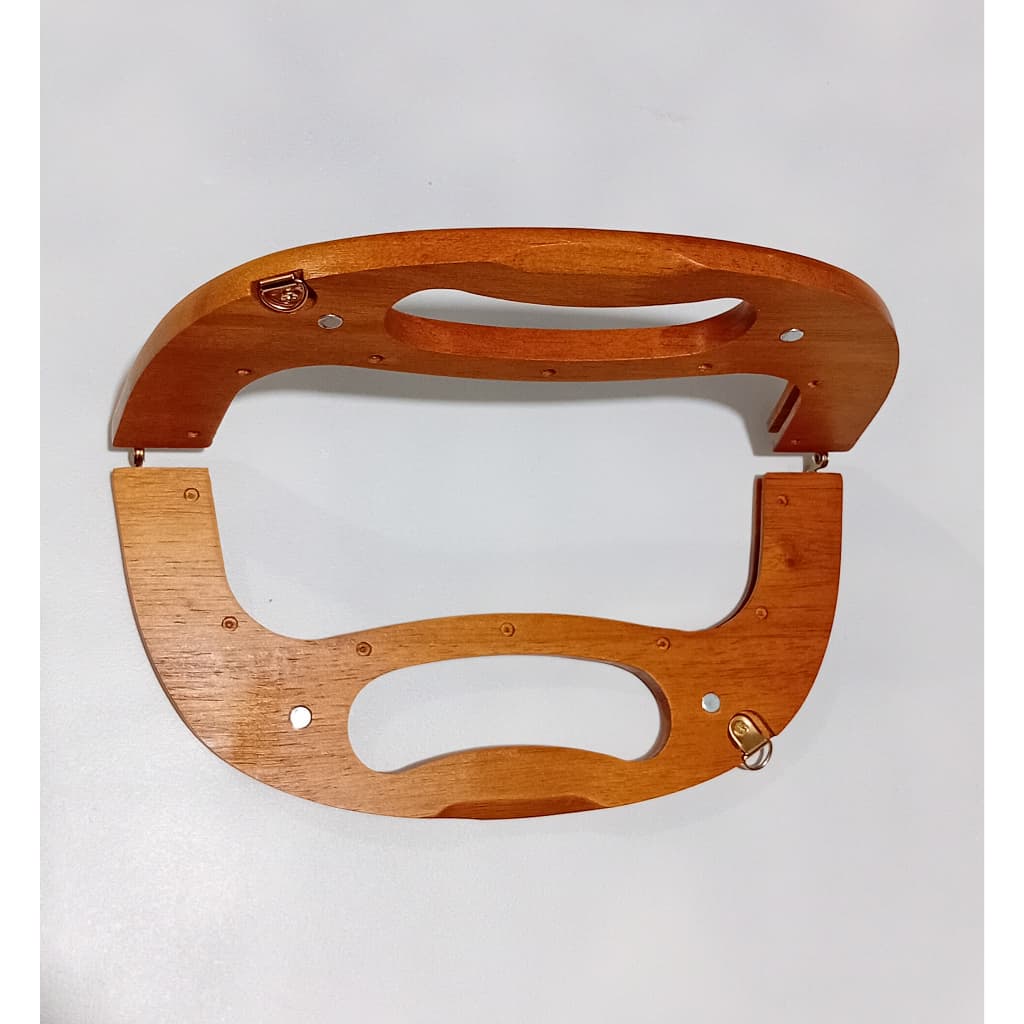 Fecho de Madeira Sofisticado Com Imã e Parafusos Para Bolsa de Crochê 25Cm - Und