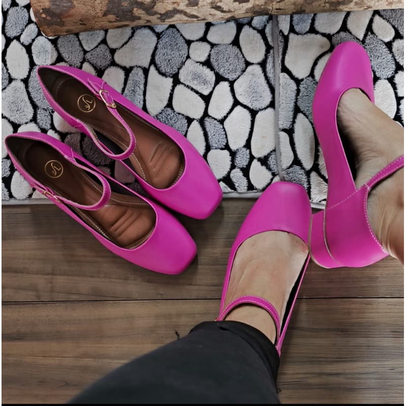 sapatilha Mary Jane boneca rosa pink com salto 3 cm original
