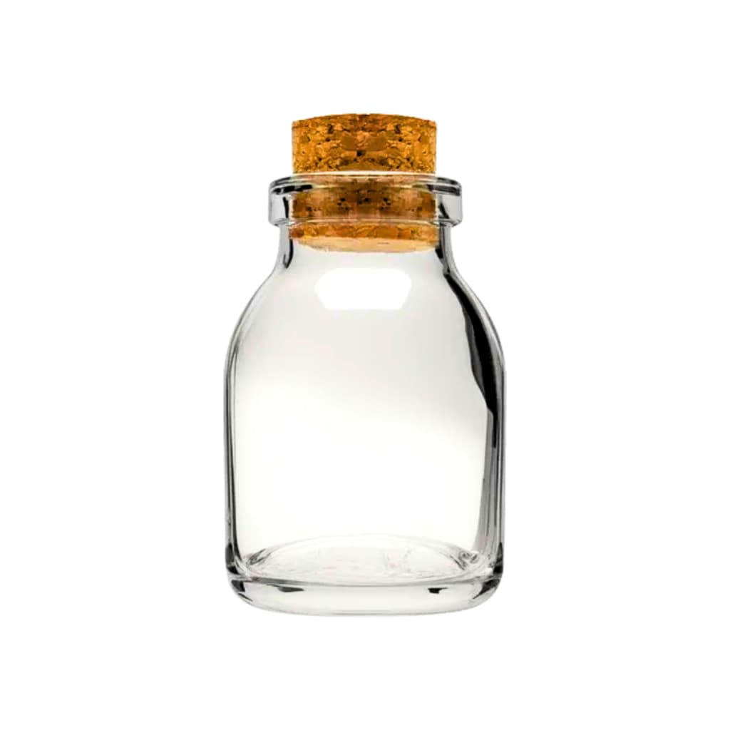 Frasco Vidro Cilíndrico 50ml C/ Rolha Sais de Banho - Cristal