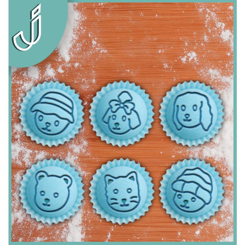 Carimbos / Marcadores Profissional Tema Bobi Good Cachorrinhos  Coloridos para Brigadeiros Docinhos