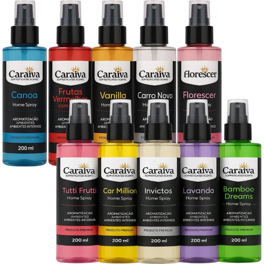 Aromatizante Cheirinho Spray Automotivo Premium  Escritorio Casa Carro 200ml Caraíva