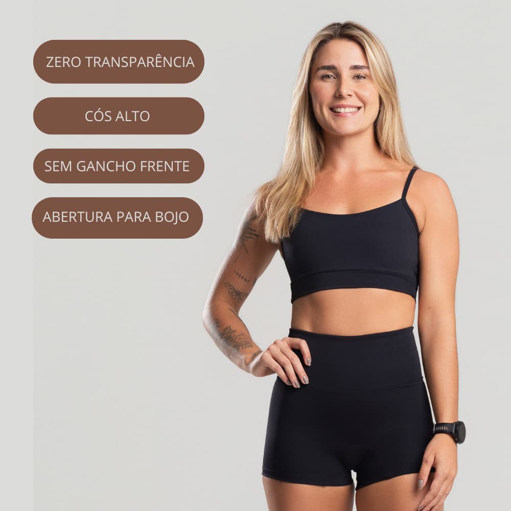 Conjunto Feminino FLOWFIT Fitness Short com Top Suplex Poliamida Treino Academia