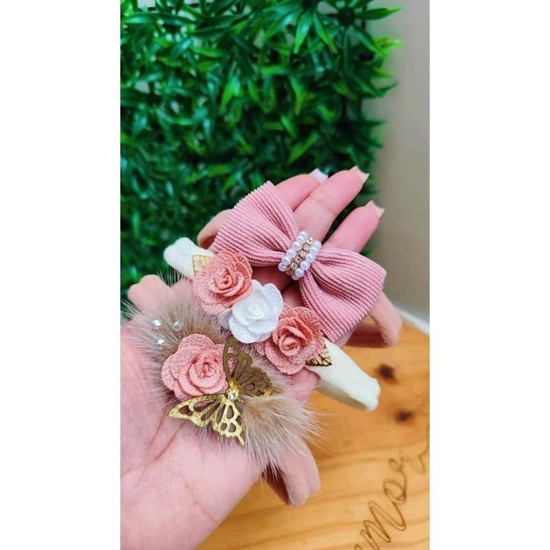 Kit com 3 Faixinhas de Luxo RN/Faixinha de Cabelo/Tiaras de Luxo/Saída Maternidade