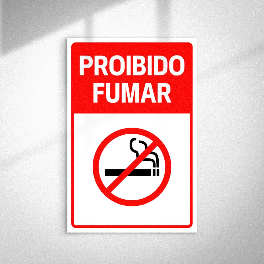 Placa Proibido Fumar • Sinalização Ambiente Interno • MDF 30x20cm