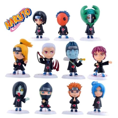 Bonecos Naruto Miniaturas Anime, Itachi Uchiha Tobi Zetsu Deidara Hidan Kisame Pain, Figura Anime,  PVC