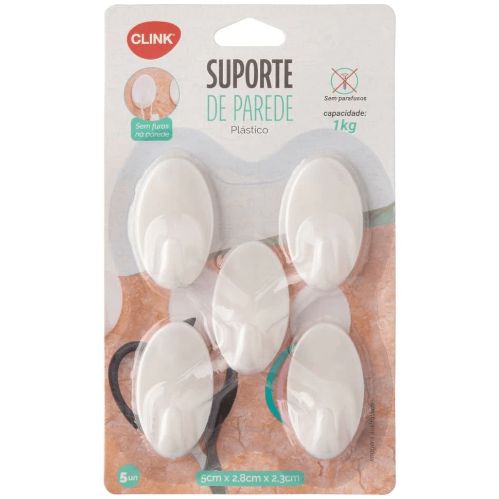 Kit 5 Ganchos Adesivos – Alta Fixação, Ideal para Cozinha, Banheiro e Decoração