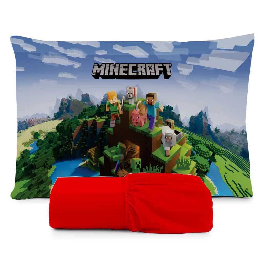 JOGO DE LENÇOL SOLTEIRO DE LUXO MINECRAFT CAPA DE TRAVESSEIRO, FRONHA TRAVESSEIRO LENÇOL DE ELASTICO