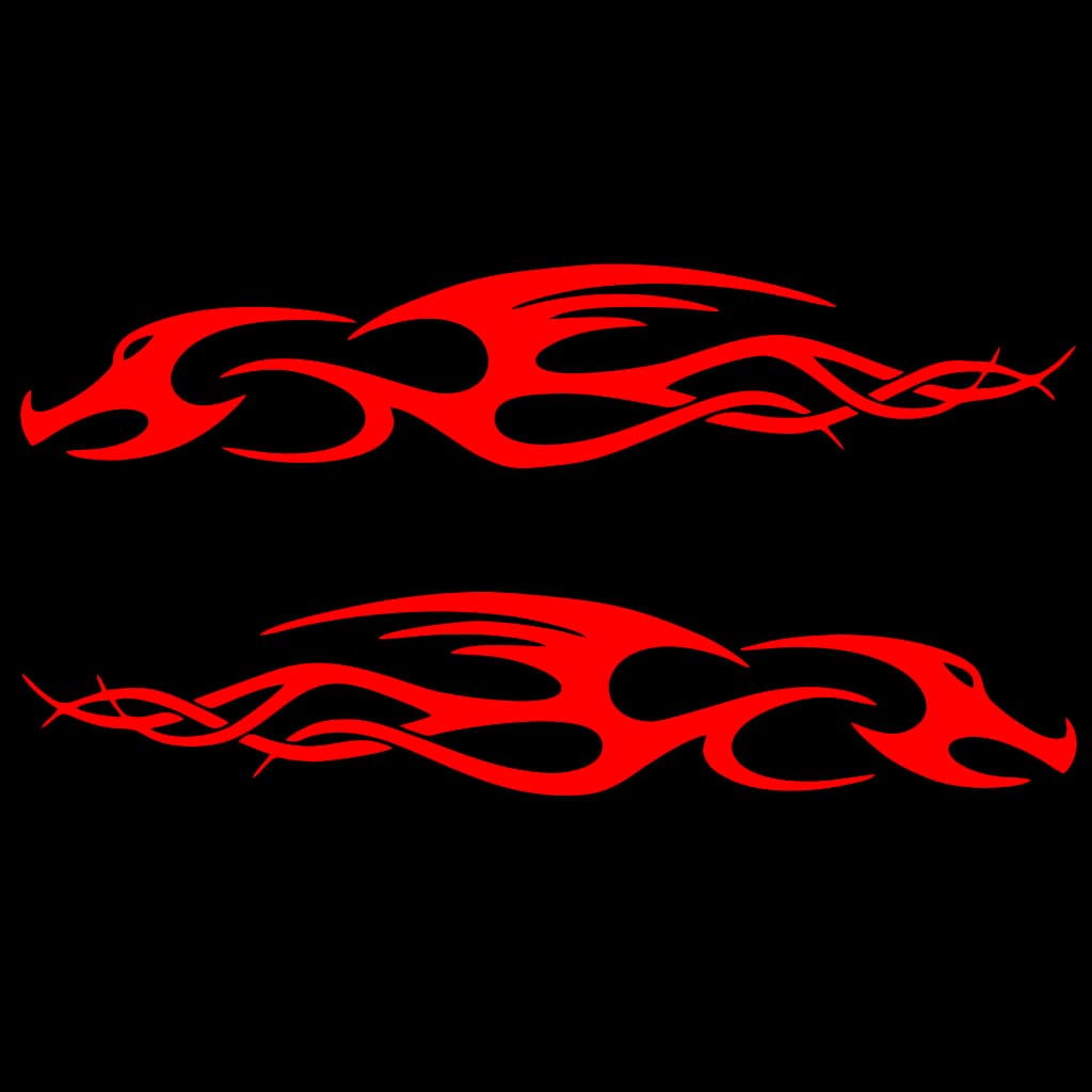 Kit 2 Adesivos Dragão Tribal Carro Moto Bike Caminhão Cores