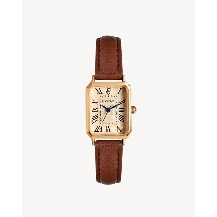 Relogio vintage classico pulseira de couro quadrado feminino elegante casual luckyfox