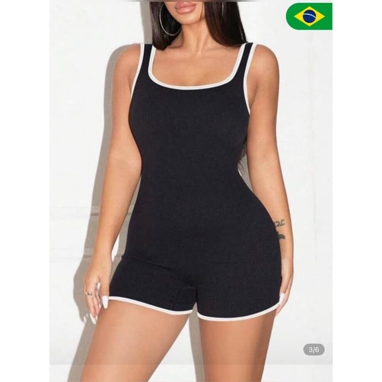 Macaquinho feminino fitness bicolor no ana ruga
