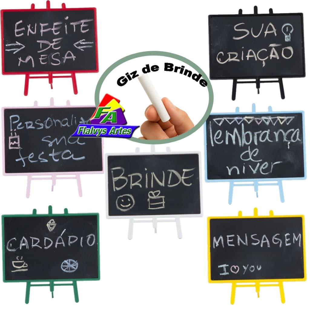 2 Mini Lousa Quadro Cavalete Giz Lembrancinhas Decoração de Festa Aniversario