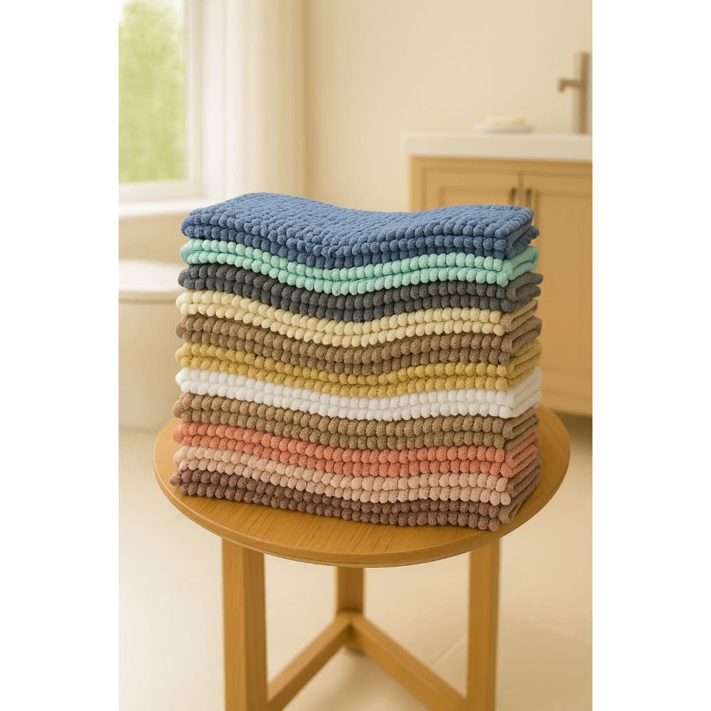Tapete de Banheiro Bolinha Macio Microfibra Antiderrapante 100% Poliéster 15mm 38x59cm