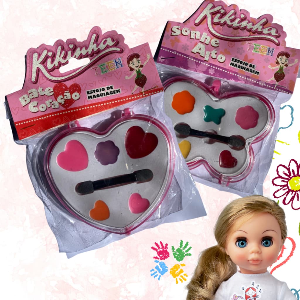 Brinquedo Infantil Kit Maquiagem Para Boneca Kikinha com Pincel