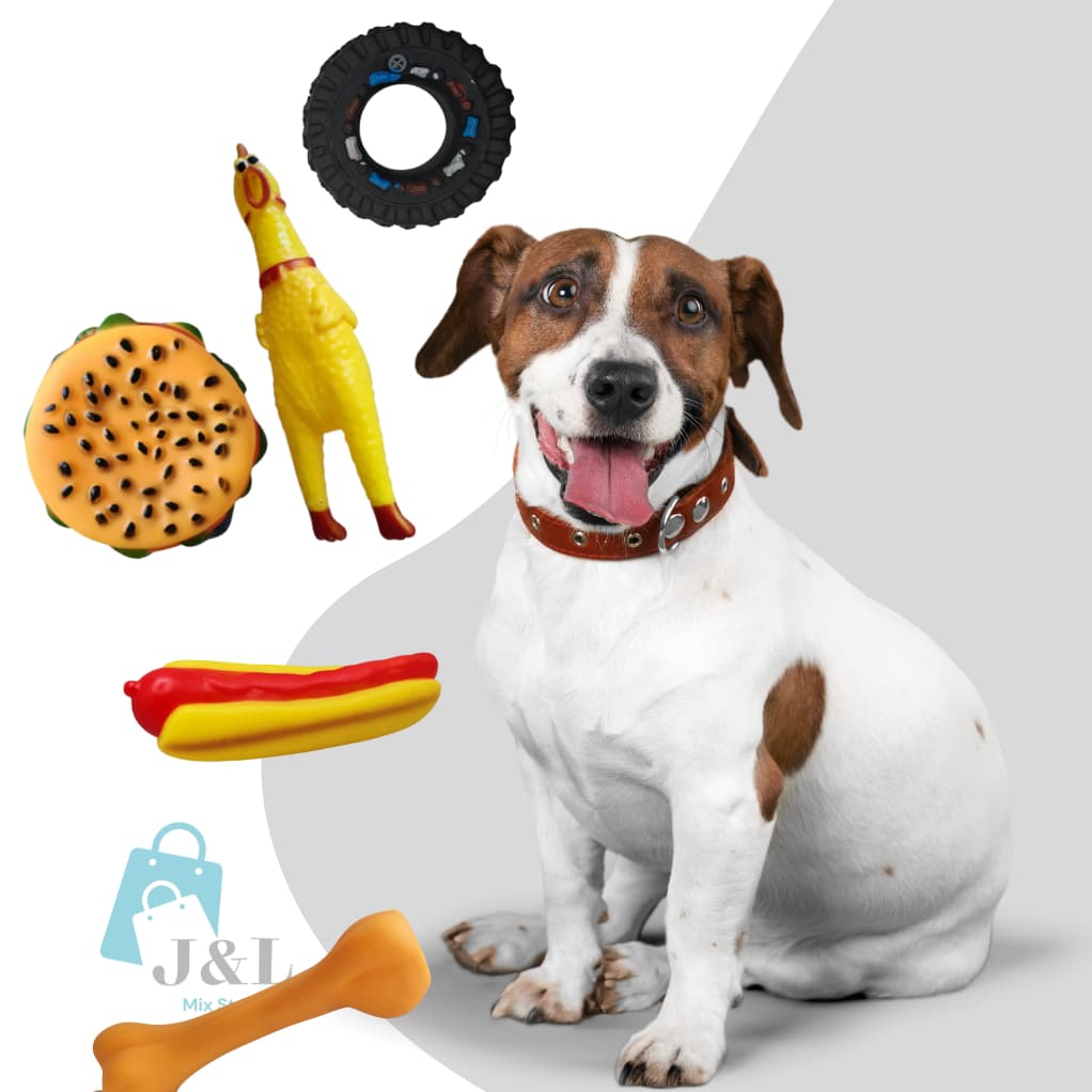 Kit 3 Brinquedos Mordedor para Cachorro Anti Estress Pet Diversos Borracha