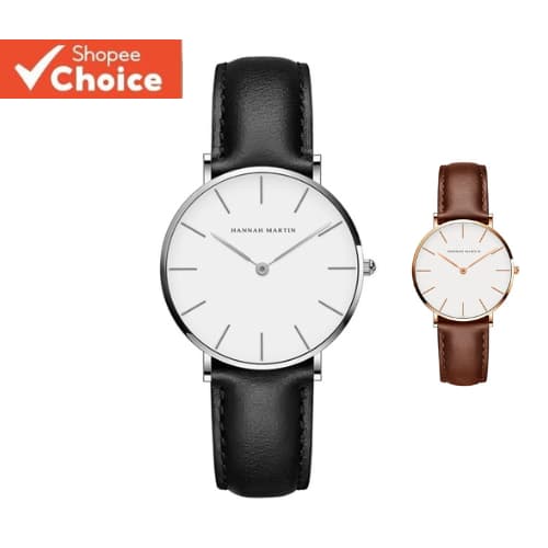 Relógio Elegante Clássico Designer Moderno Pulseira Couro Minimalista Redondo Movimento Japones
