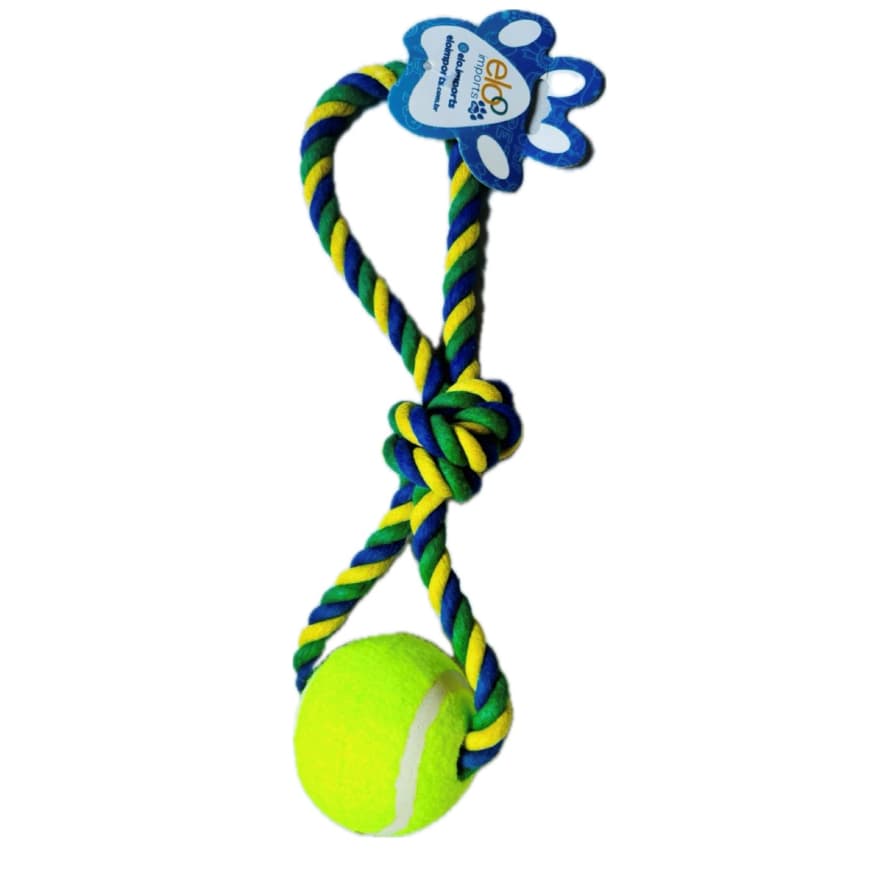 Brinquedo de Corda com Bola de Tênis para Cachorro | Mordedor Resistente