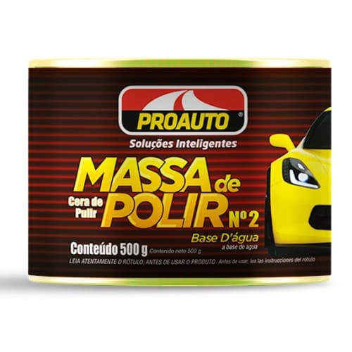 Massa de Polir Proauto Nº2 Á Base de Água 500gr Cera Ideal para Todos os Tipos de Pintura