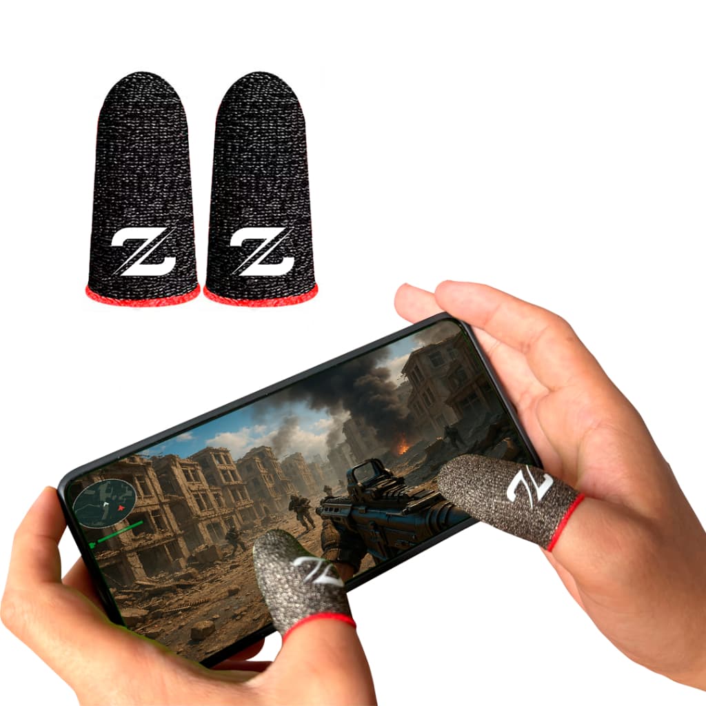 Luvinha de Dedo ZADUNI – Fibra de Prata Anti-Suor para Jogos FPS Mobile Luva de Dedo Gamer Pro