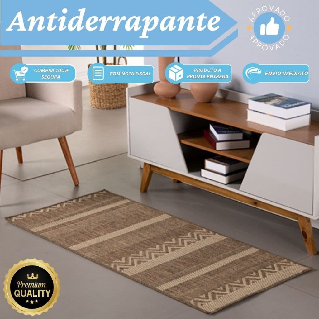 Tapete Passadeira 1,00 x 66cm Antiderrapante para Cozinha, Lavanderia ou Corredor  Conforto e Estilo