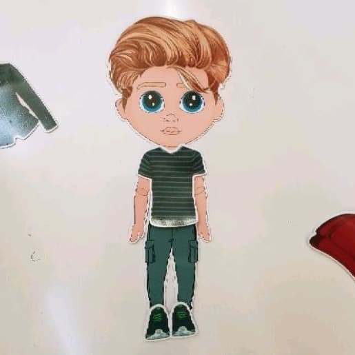 Boneco magnético de vestir Loiro, boneco de imã