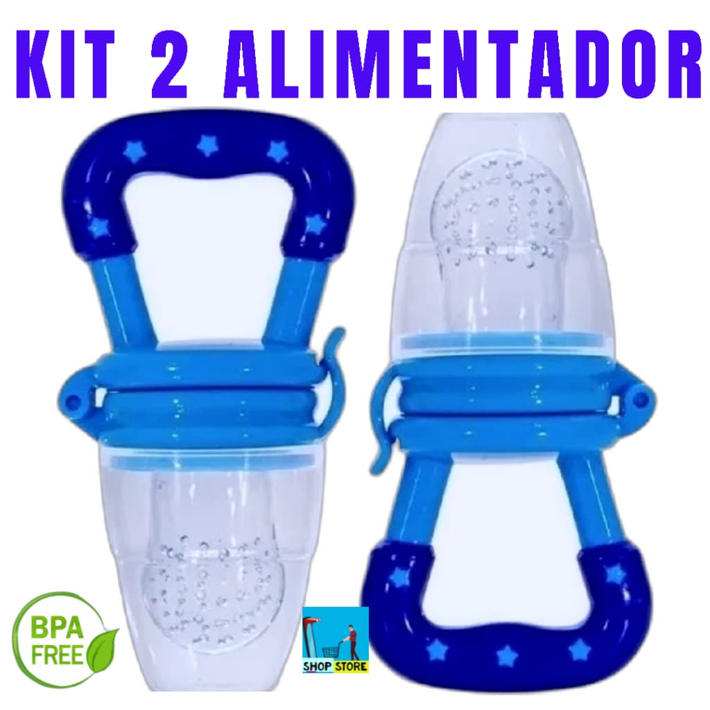 KIT 2 ALIMENTADOR DE FRUTAS BICO 100% SILICONE BEBÊS