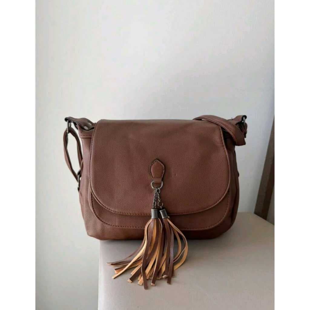 Bolsa Feminina de Couro Alça Transversal Casual Capacidade Grande