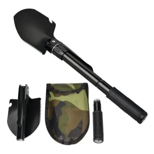 Mini Pá Multifuncional Dobrável Camping Militar de Sobrevivência