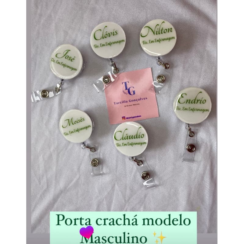 Porta Crachá masculino porta crachá em resina masculino