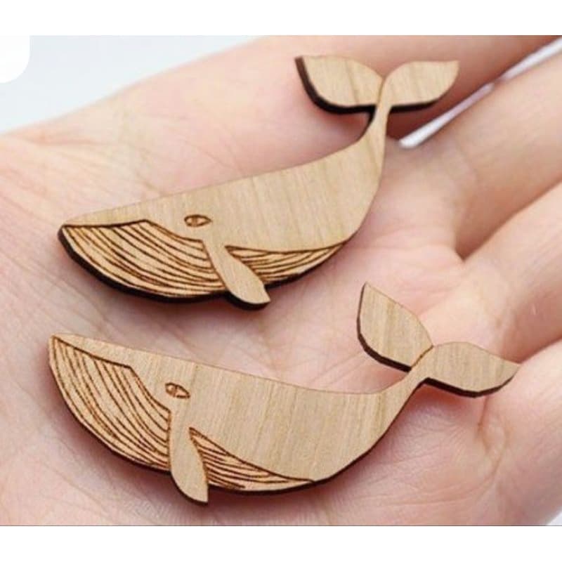 Apliques Baleia Em MDF - 8cm- Pacote com 40 pecas