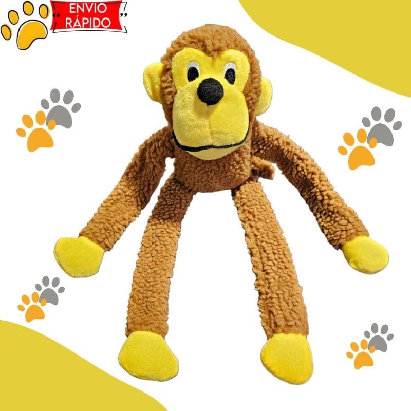 Brinquedo Pet Macaquinho de Pelúcia Mordedor com Apito Brinquedo para Cachorro